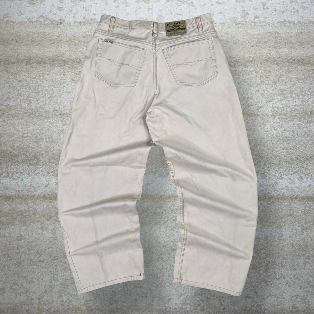 Vintage Y2K Jordache Jeans 34x30 Baggy Wide Leg Fit Light Tan Wash Denim Cotton